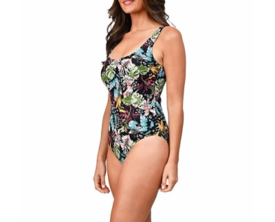 Ocean Pacific Womens One Piece Swimsuit Multi Colors Floral Size M