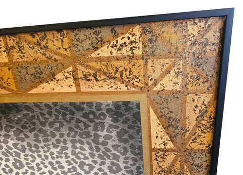 RIESIGES Art Deco Stil Black Panther Vintage Leinwand Gemälde gerahmt 60"x30" MCM Kunst - Bild 7 von 14