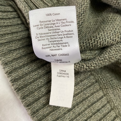 Eddie Bauer Sweater Men L Grey Green Mock Neck 1/4 Zip Cotton Outdoors - Picture 11 of 12