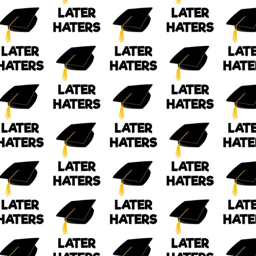 Later Haters Graduation Cap Premium Roll Gift Wrap Wrapping Paper - Picture 1 of 4