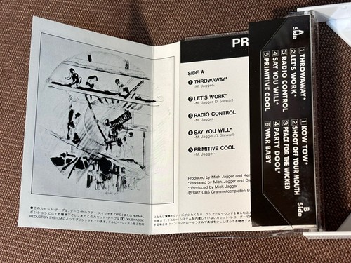 MICK JAGGER Primitive Cool JAPAN CASSETTE 28KP1540 w/ PS (flap intact) + INSERT - Picture 5 of 9