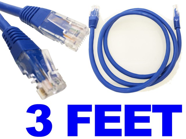 10 LOT 3FT White Cat6 Network LAN Copper Cable Ethernet patch Rj45 pack 3 FT