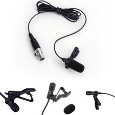 Black Lavalier-Lapel Clip Microphone Mic 4-PIN Mini XLR TA4F For Shure-Wireless