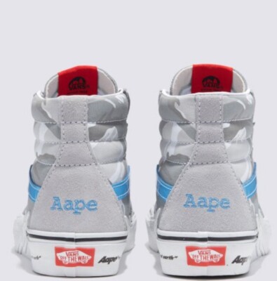 Vans X Aape SK8-Hi Bolt Grey Blue men's sneakers VN0A5JIVY31