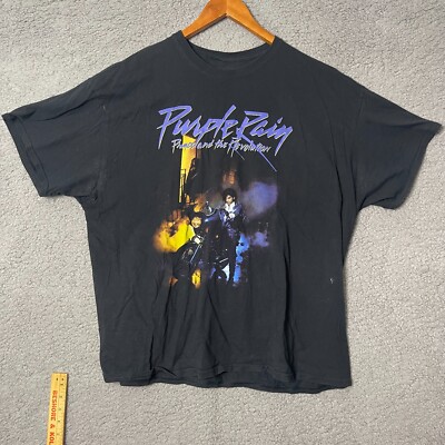 Prince Official Black T Shirt Purple Rain 'in A Day' Front & Back S