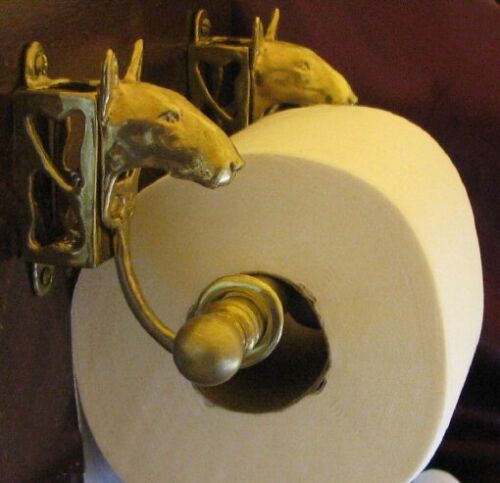 BULL TERRIER Bronze Toilet Paper Holder OR Paper Towel Holder! - Picture 1 of 2