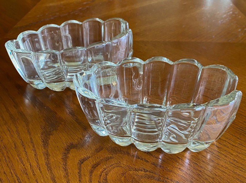 Set Of 2 Princess House Crystal Buffet Utensil Spoon & Fork Holders