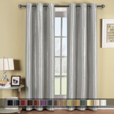 Soho Top Grommet Thermal Blackout Window Curtain Panels Solid Pattern Single 