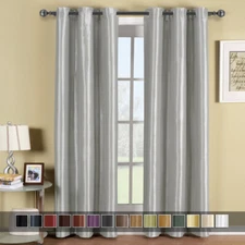 Soho Top Grommet Thermal Blackout Window Curtain Panels Solid Pattern (Single)