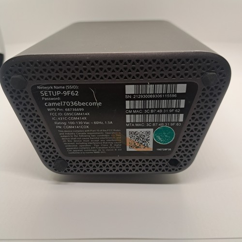 Cox Panoramic Cable Modem WIFI Gateway Modem &Router CGM414X With Power Cord - Picture 5 of 6