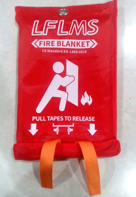 Emergency FIRE BLANKET Reusable Fiberglass Emergency Home Car 40''x40'' Hanging