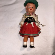 VINTAGE GERMAN CELLULOID WIND-UP COLLECTABLE DOLL GIRL NO KEY NOT TESTED.