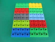 Lego Duplo Steine 10 Bausteine flach Platten Grundbausteine 2x4 Noppen (120123W)