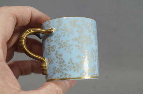 GDM Limoges Gold Gilt Fern Leaves & Blue Demitasse Cup & Saucer C. 1882 - 1890 C - Picture 5 of 12