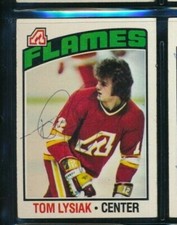 1976 Topps #174 Tom Lysiak signed autograph very tough lames TPD34