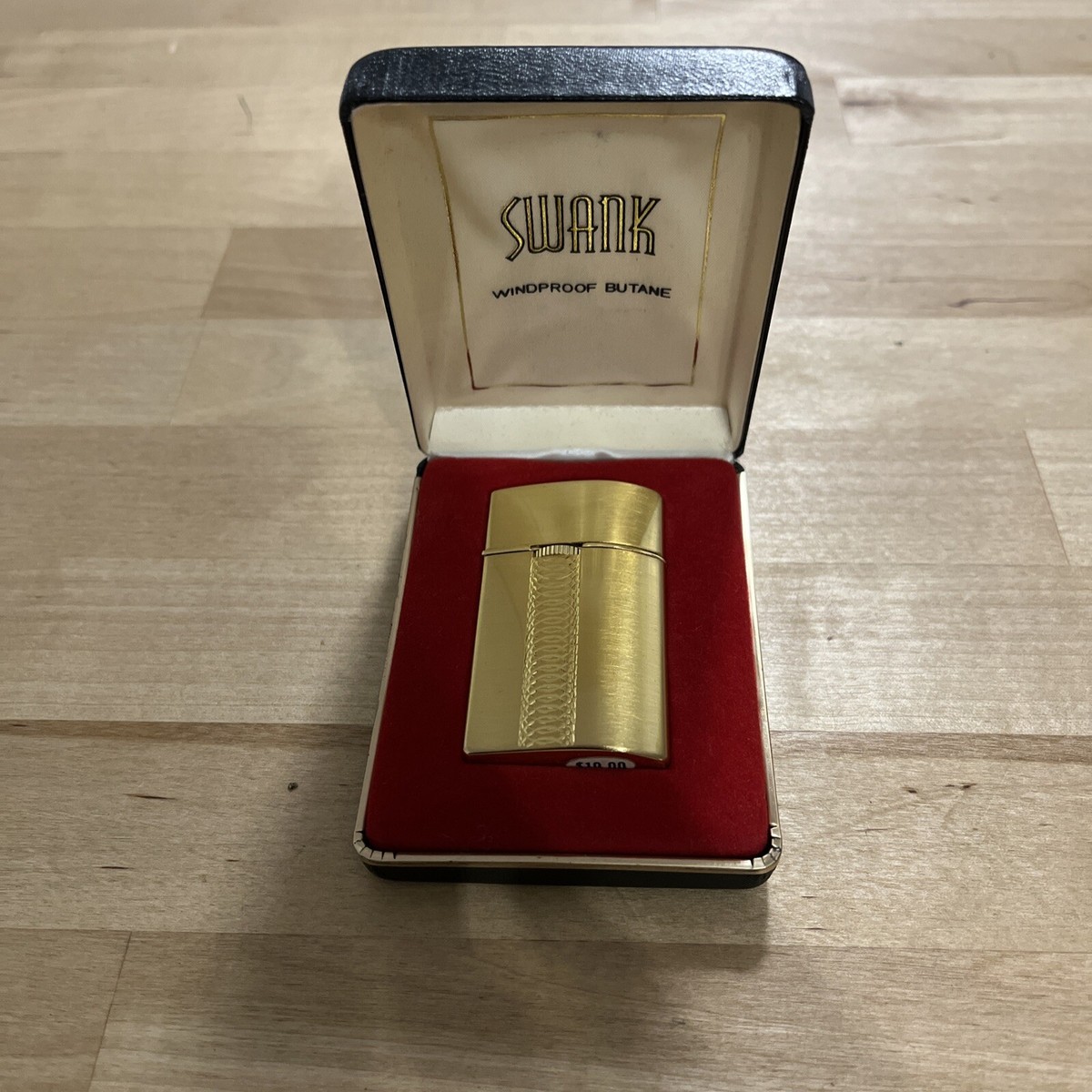 Vintage SWANK Gold Tone Cigarette Lighter Windproof In