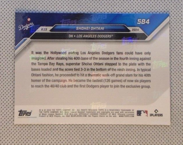 2024 Topps Now Shohei Ohtani Joins 40/40 Club HR/SB Club