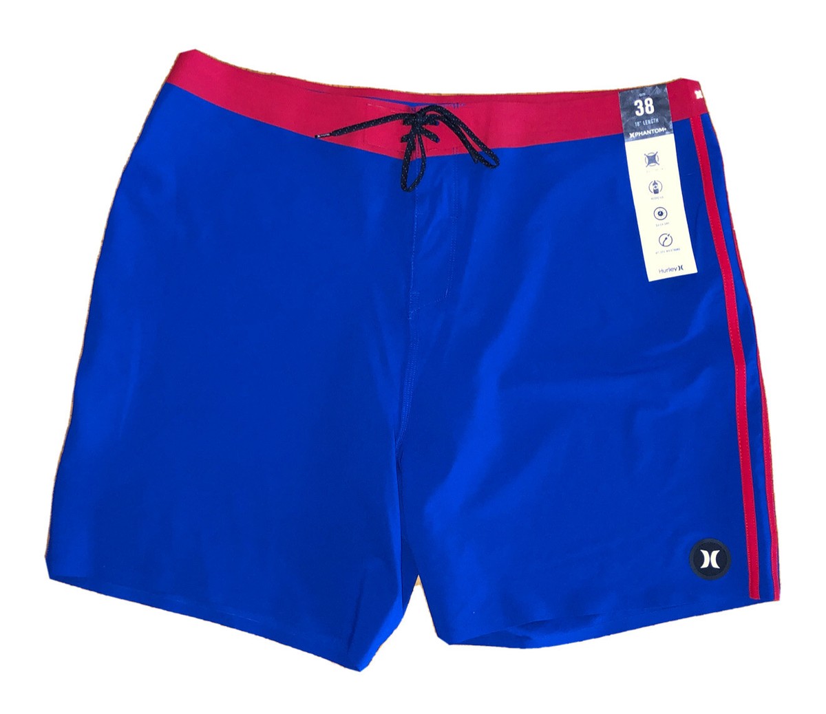 Hurley Phantom+ 18 inch Quick Dry Stretch Board Shorts Blue Red