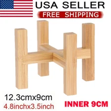 S/4.8in Flower Stand Plant Rack Shelf Bamboo Planter Storage Display Shelving US