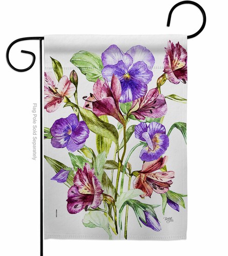 Ramo violeta alpino jardín bandera floral decorativo pequeño regalo patio casa pancarta - Imagen 2 de 17