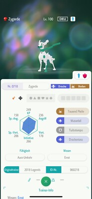  Pokémon Zygarde Shiny 10% Form  Event  2018 - Deutsch - Pokémon Home  