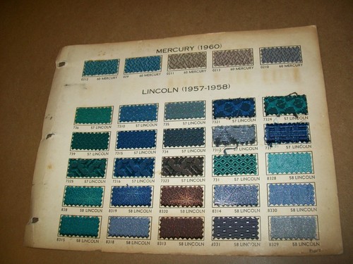 1957 1958 1959 Mercury & Lincoln + 1960 Mercury car upholstery sample set-used - Picture 3 of 4