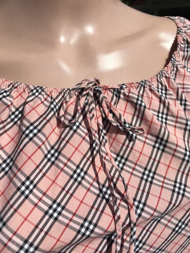 Burberry London Blue Label Cap Sleeve Shirt Top Pink Nova Burberry London Blue Label Cap Sleeve Shirt Top Pink Nova
