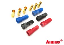 XT150 Amass 6mm Golden Bullet Connector Plug Red Black Blue Male Female 1 Set