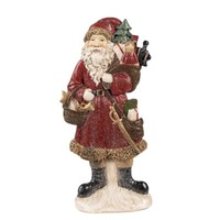 Clayre & Eef Figur Weihnachtsmann 12X4X24 Cm Rot Polyresin Weihnachtsdekoration