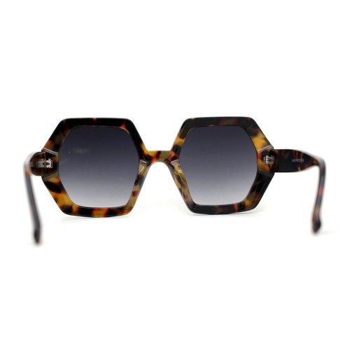 Womens Squared Thick Plastic Mod Hexagon Sunglasses - Picture 12 of 17