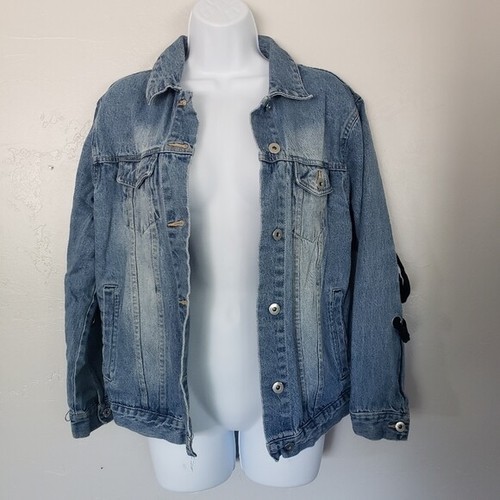 Love Tree Jean Jacket Black Lace Up 