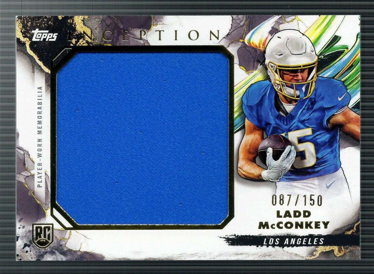 Ladd McConkey Topps Inception Rookie Jumbo Relics #RJRLM Base