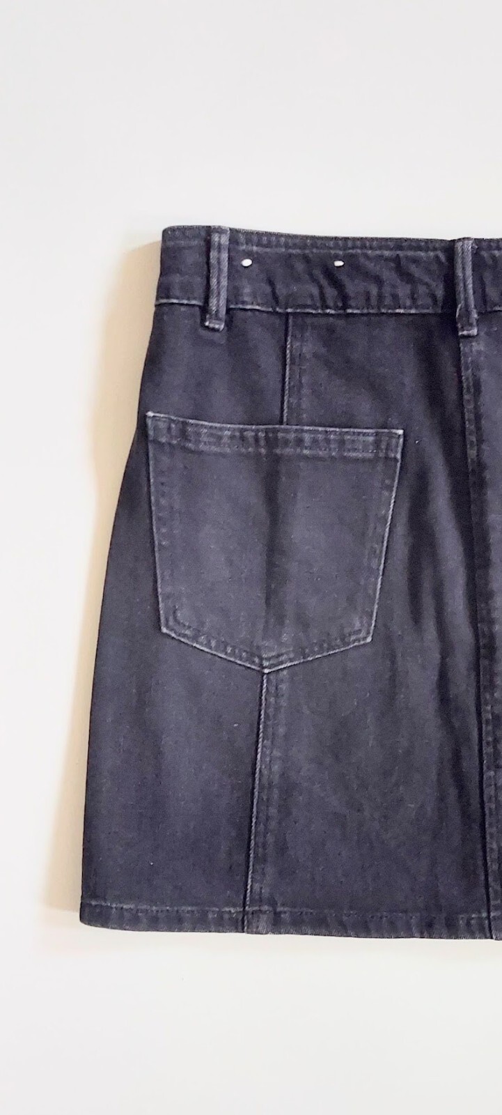 American Eagle Size 00 Button Down Mini Skirt Bla… - image 5