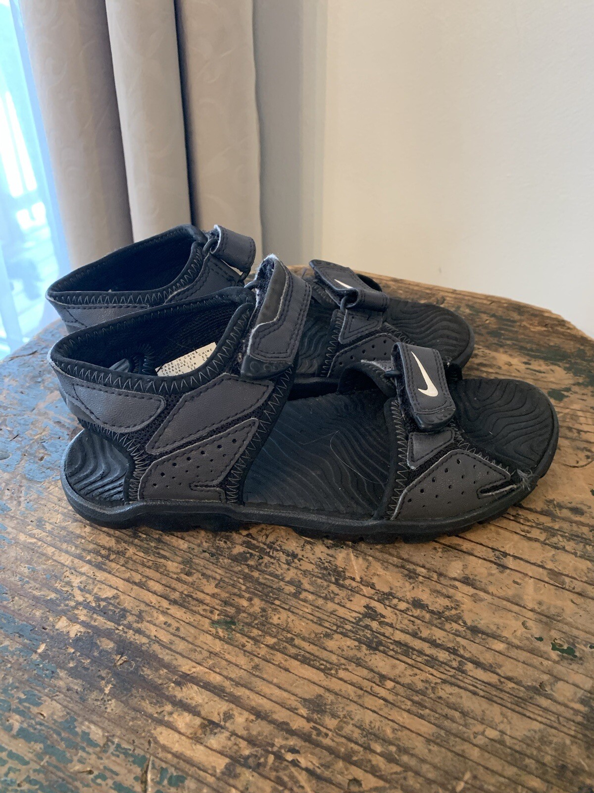 Nike Santiam 5 (PS) Unisex Kids Sandals 344633-011 Boys Youth Size 1Y Black  | eBay