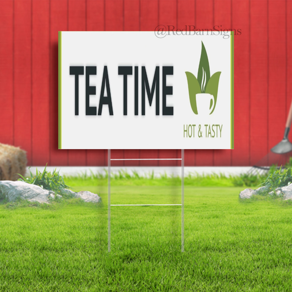 Time Hot & Tasty Indoor Outdoor Yard Sign With Metal Stakes