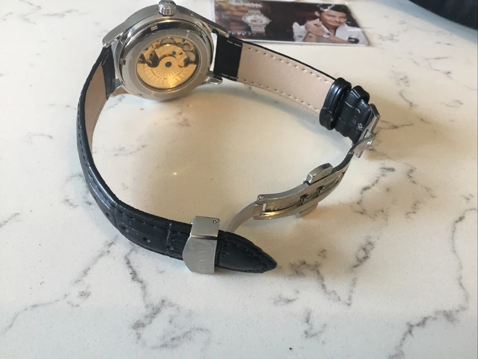 RELÓGIO AUTOMÁTICO MASCULINO CARNIVAL 1986 42mm, nº 862G, CAIXA E CARTÃO. - Imagem 4 de 4