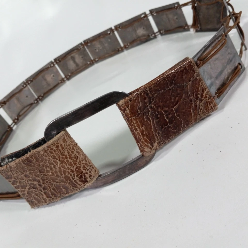 Suzi Roher Hip Belt Small 36 38 Concho Leather Brown - Image 2 of 4