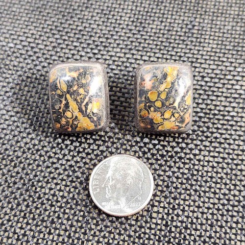 Pendientes de poste de jaspe de plata esterlina 925 vintage Taxco T2-17 - Imagen 2 de 6