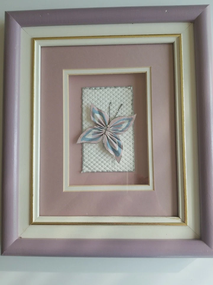 3D Butterfly Pictures Lavender Blue Wall Art Decor Matted Applique Canada - Image 3 of 4