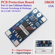2S 13A Li-ion Lithium LiPo 18650 Battery BMS Protection PCB Board 7.4V 8.4V Cell