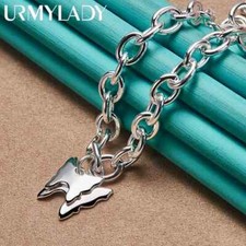 URMYLADY 925 Sterling Silver Double Butterfly Pendant Necklace For Women Jewelry