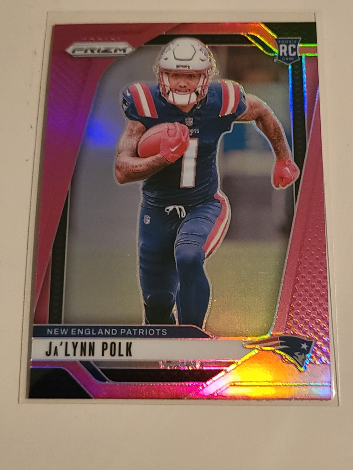 2024 Panini Prizm JA'LYNN POLK (RC) New England Patriots #339 PINK Prizm