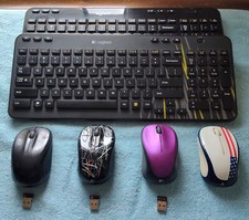 Lot of 6: Logitech K360 Keyboard M325 M317c USB Wireless Mouse PARTS / REPAIR