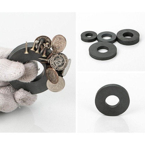 Magnet Ring Ferrite With Hole 22/32/33/45/60/80/110MM Black Round Strong - Picture 9 of 24