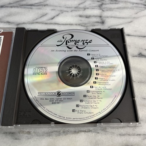 Terrence Farrell - Alla Romanza Vol.1 & 2 CD 1987 Troubadour Classical Latin VG+ - Imagen 7 de 8