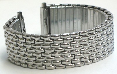 18-22mm Speidel Stainless Steel Silver Tone Twist-o-Flex Stretch Watch Band.....