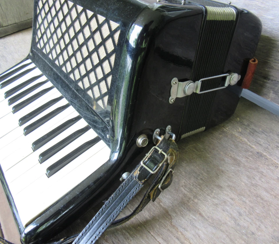 Vtg Black Camerano Piano Accordion 480/459 Italy w/Case - Image 4 of 4