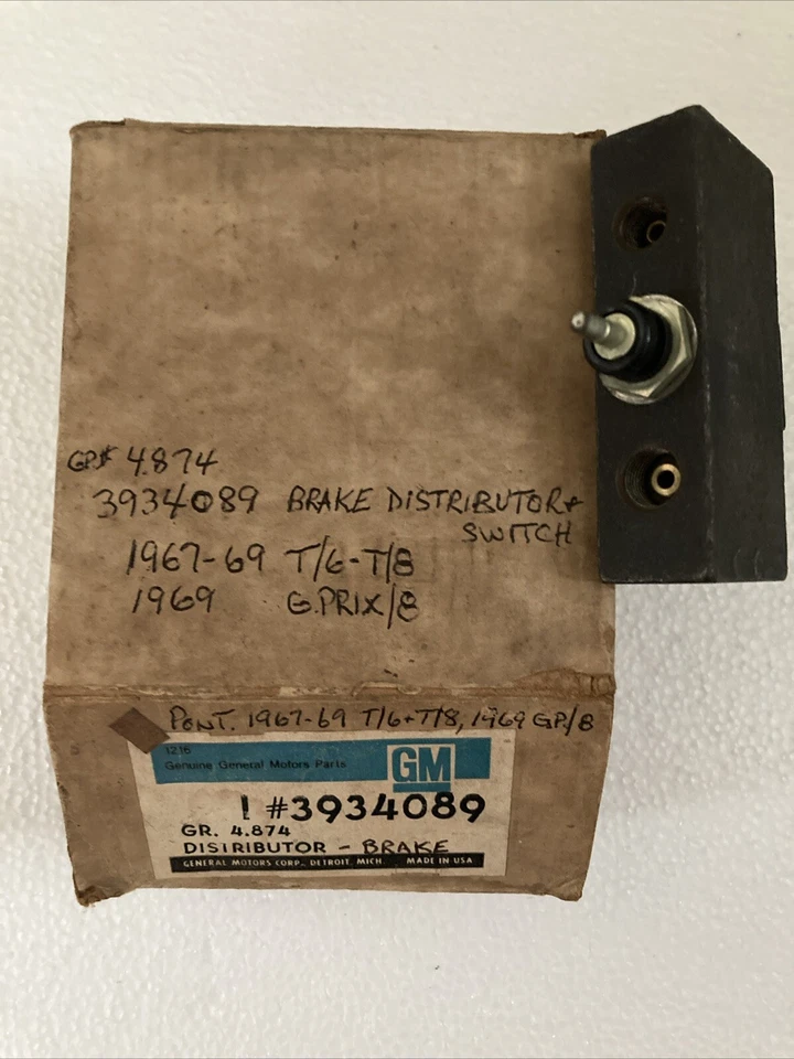 Interruptor distribuidor indicador freno Pontiac Tempest GP 1967 1968 1969 3934089 NUEVO DE STOCK Foto 4 de 4