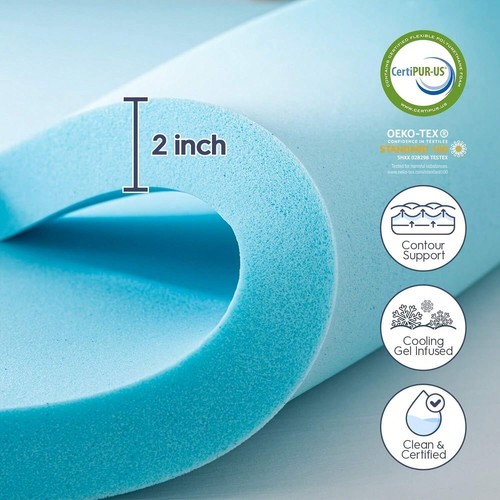 Promotional-Dual Layer 3 Inch Memory Foam Mattress Topper Full, Soft Comfort