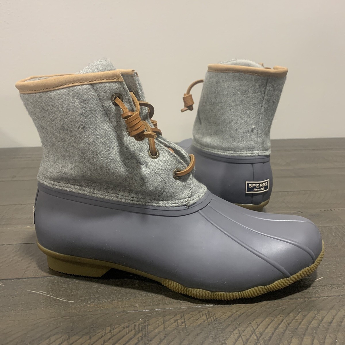 Rain Boots Sperry Saltwater Wool Embossed Duck Boots With